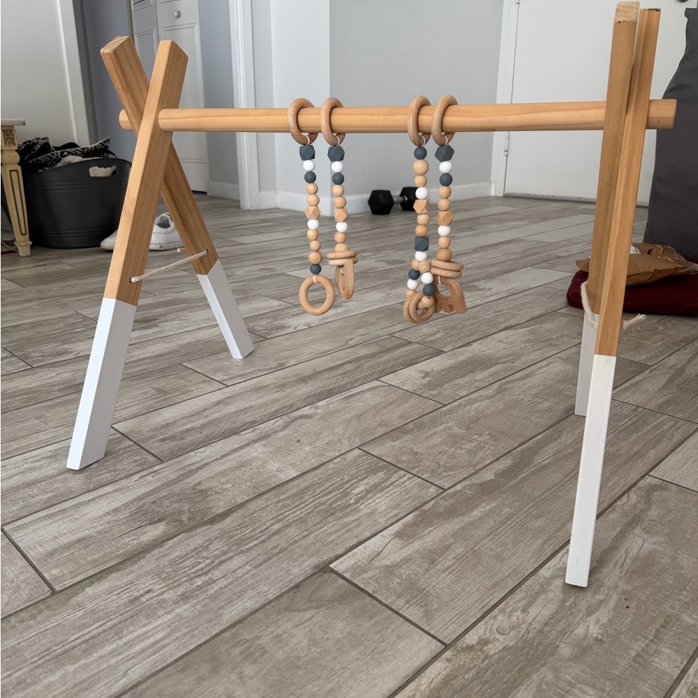 Wooden Baby Play Gym with Beads